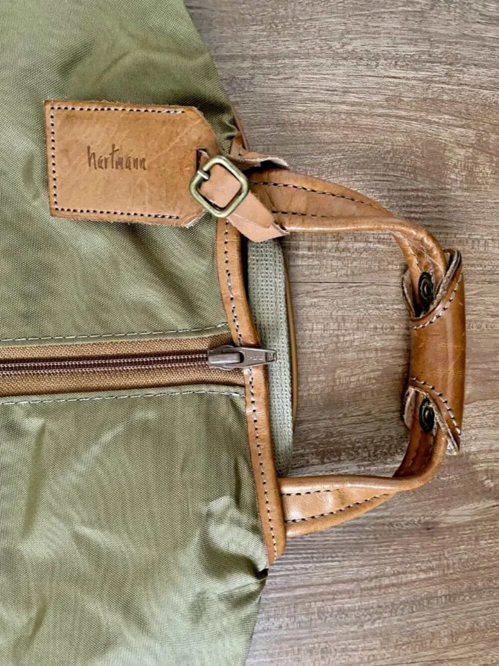 Hartmann Luggage Garment Suit Bag Vintage Style Old Money Design Brown Leather